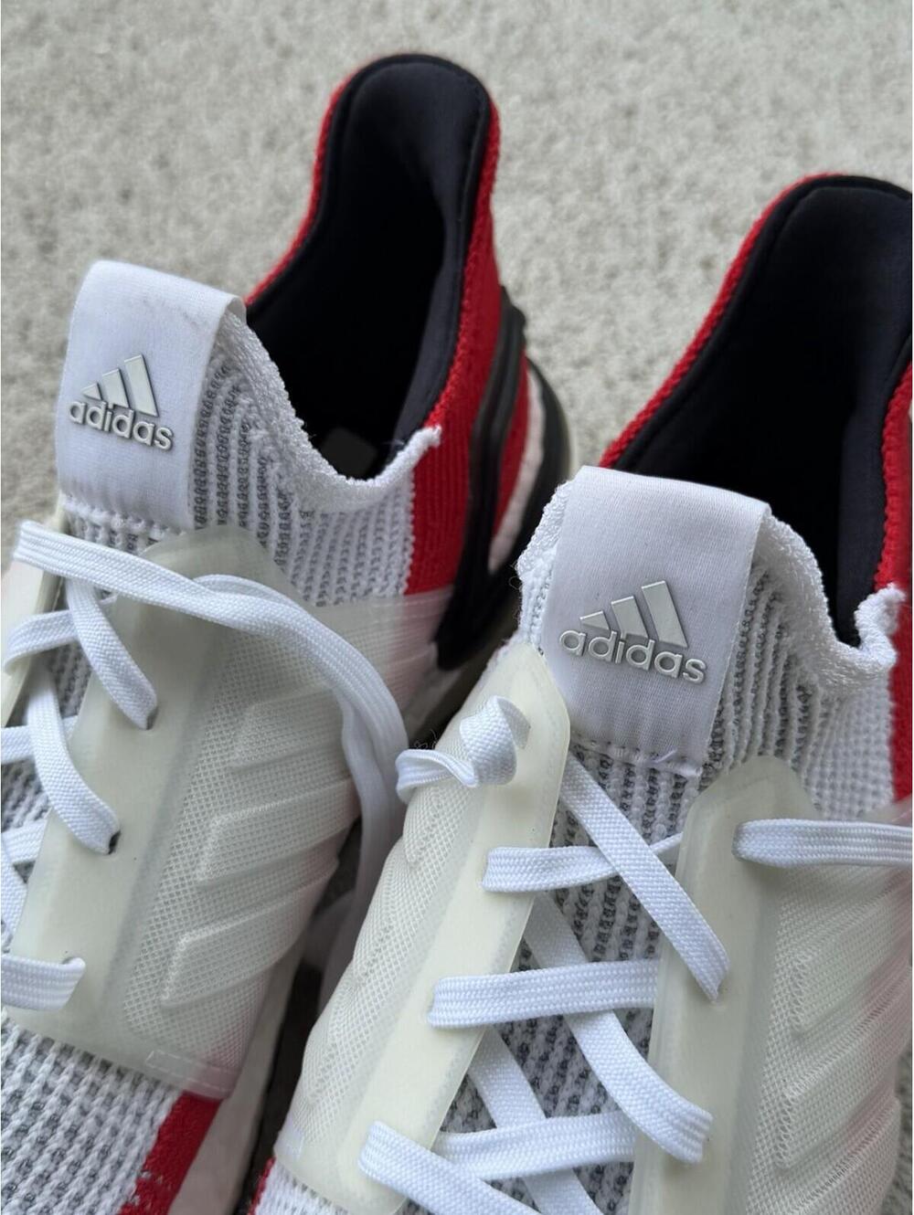 Adidas Ultraboost 19 Running Shoes Men’s 11.5 White Red Black Continental - Picture 8 of 9